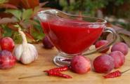 Recipes for making plum tkemali sauce for the winter