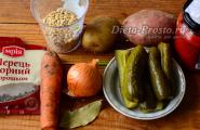 Cara memasak rassolnik dengan barli mutiara dan jeruk mengikut resipi dengan foto
