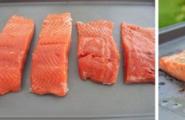 Salmon merah muda dipanggang dalam oven - resep dengan foto