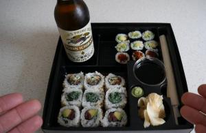 What drinks go perfectly with rolls and sushi?